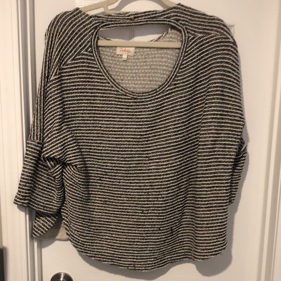 Anthropologie Sweaters - Anthropologie Deletta large Textured Striped Sweater side snaps
